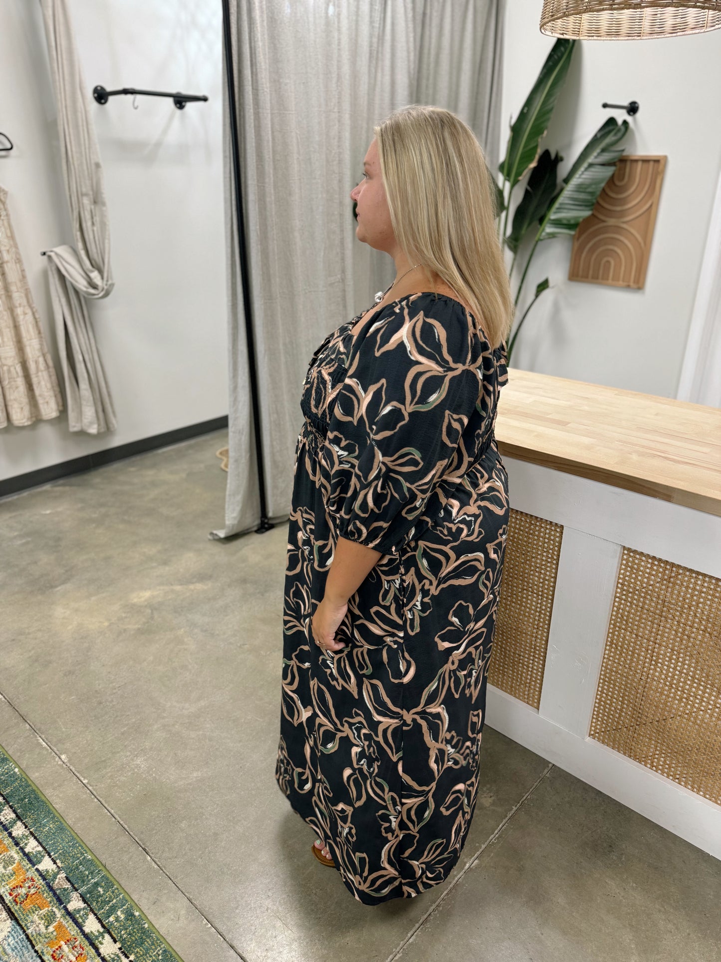 The Lilly Smocked Midi Dress Curvy