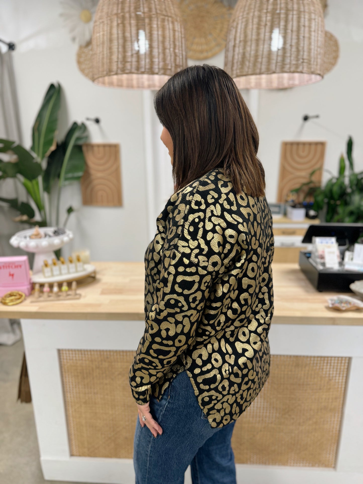 Wild Side Gold Metallic Sweater