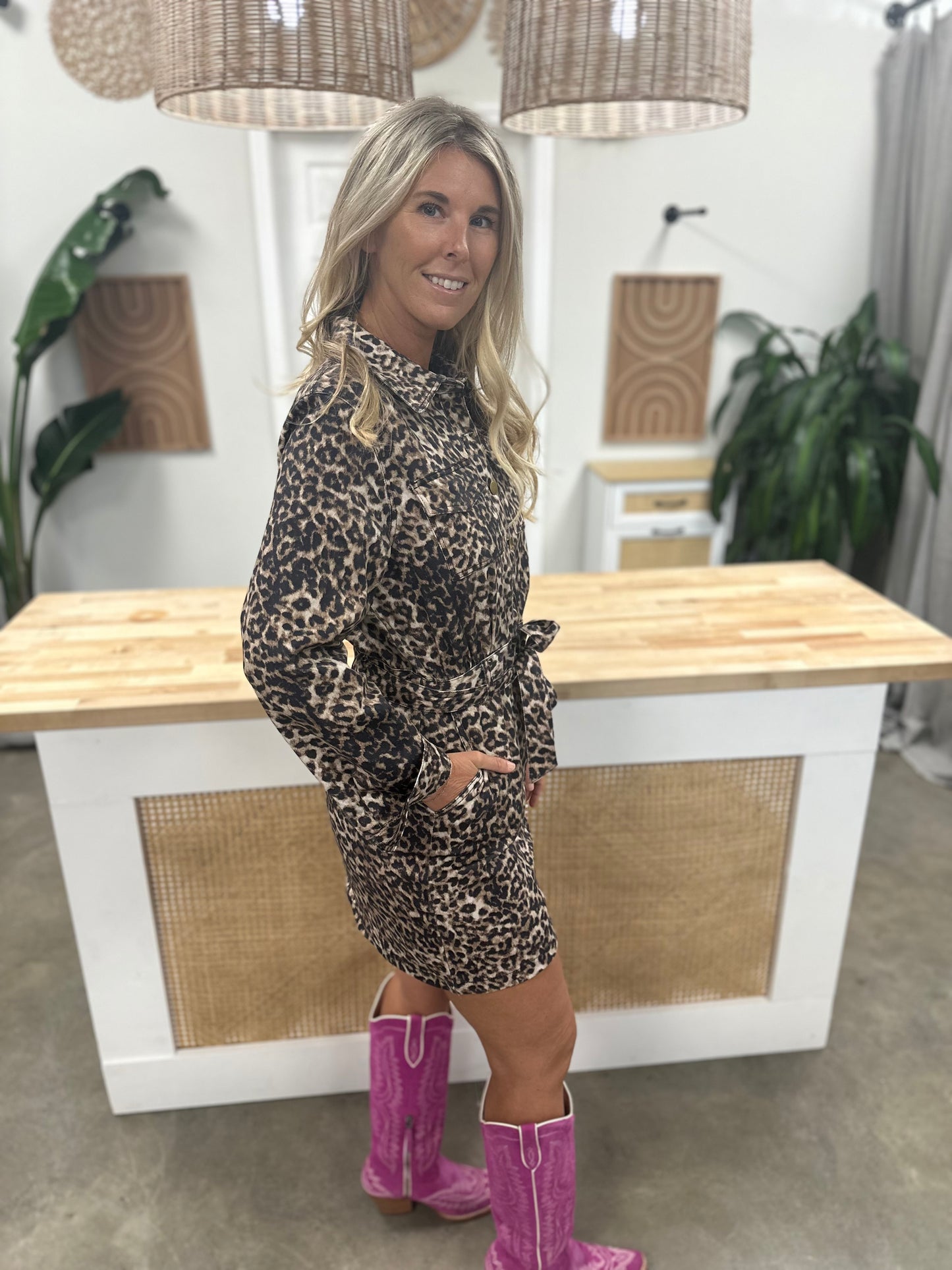 Savannah Leopard Mini Dress