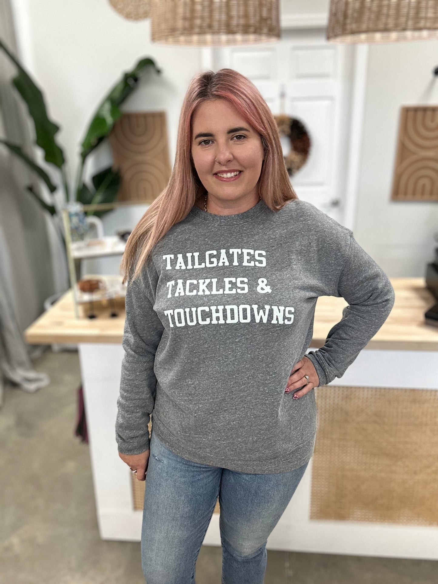 TAILGATES TACKLES & TOUCHDOWNS Graphic Sweatshirt