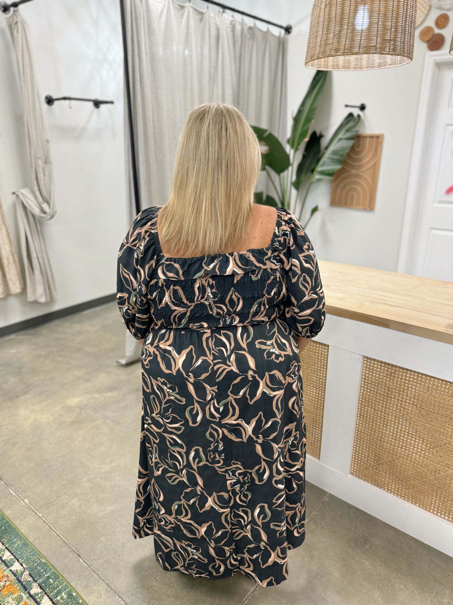The Lilly Smocked Midi Dress Curvy