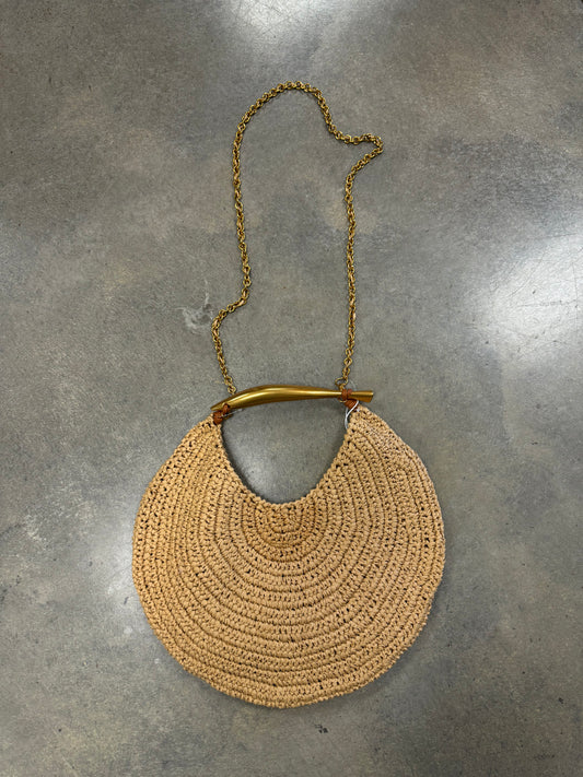 Brielle Circle Straw Crossbody Bag
