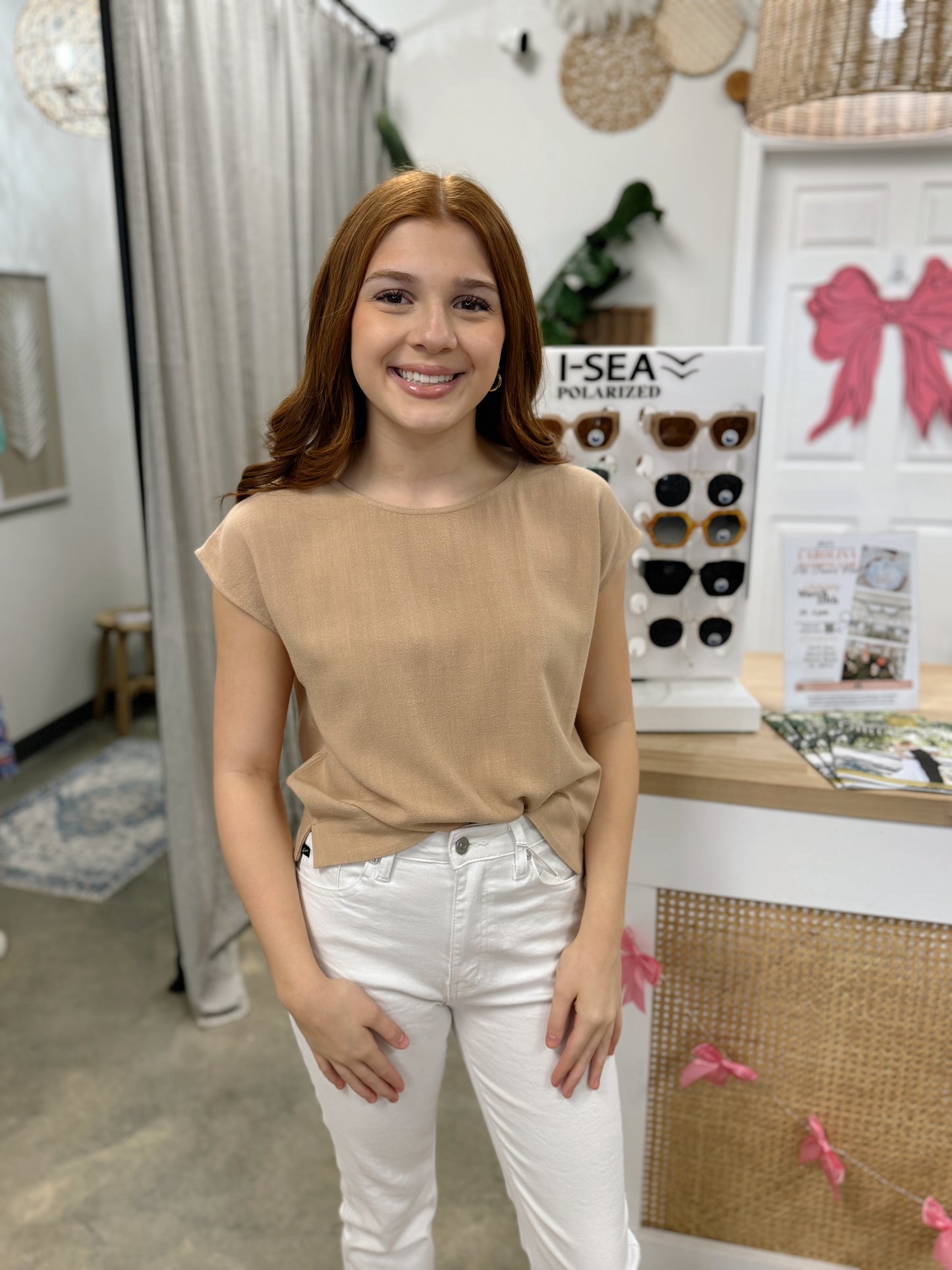 Express Yourself Top- Tan