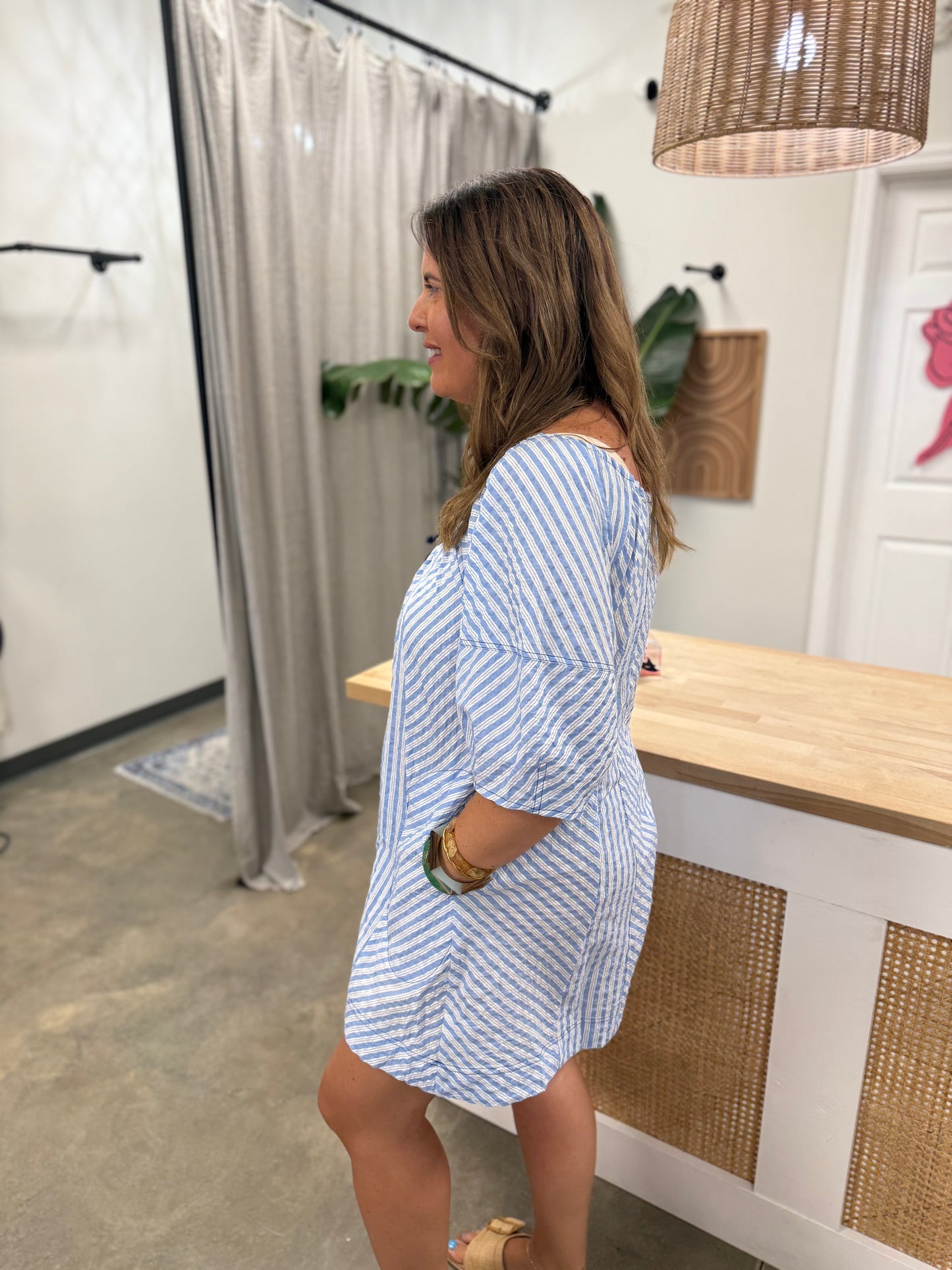 Sailor Collection Striped Seersucker Romper