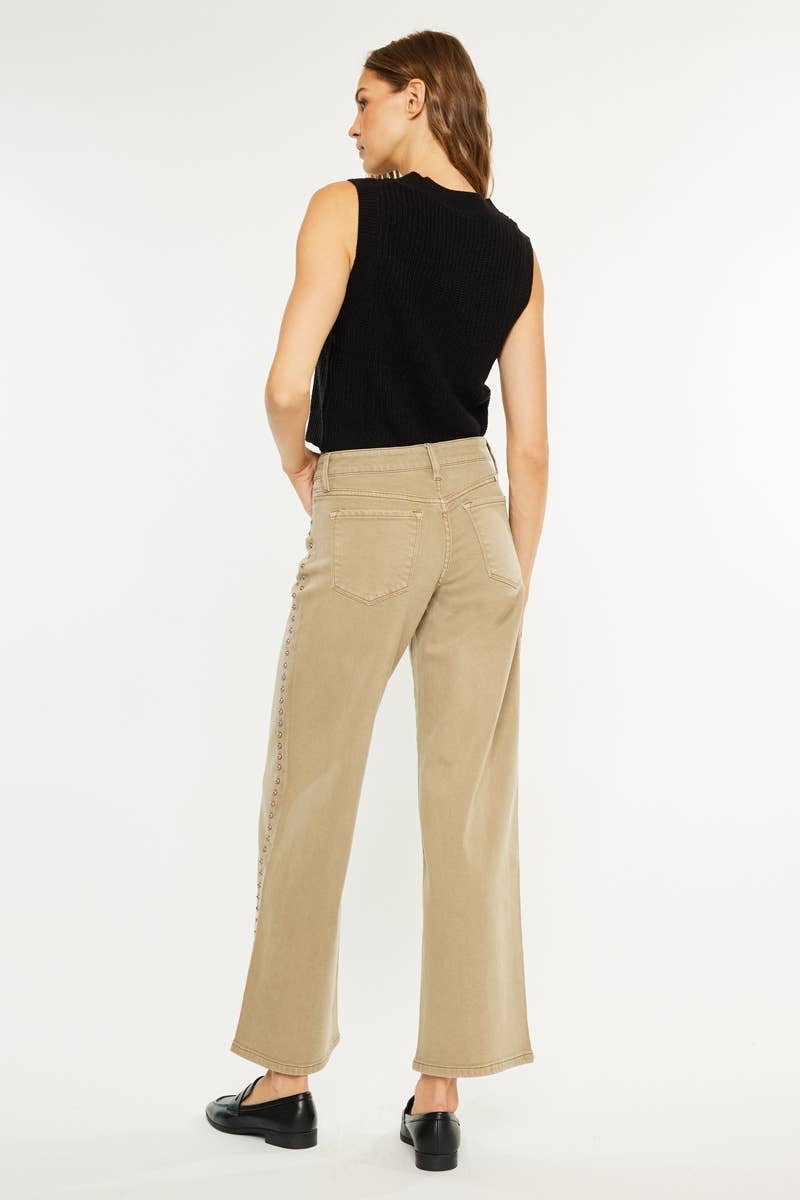 KanCan Stud Mid Rise Wide Leg