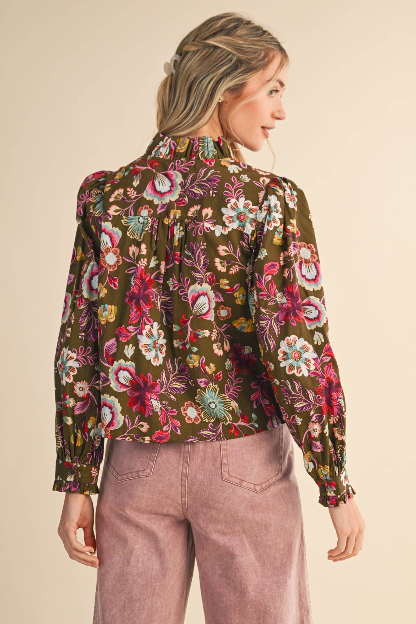 The Laci Ruffle Button Down Blouse