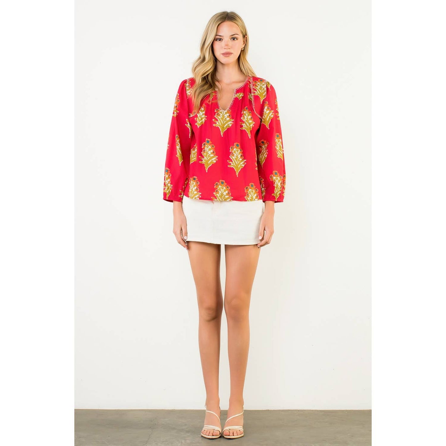 The Margo and Magenta Block Print Blouse