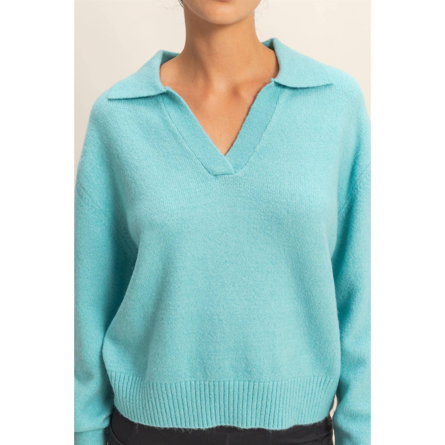 Sky Blue Collared Sweater