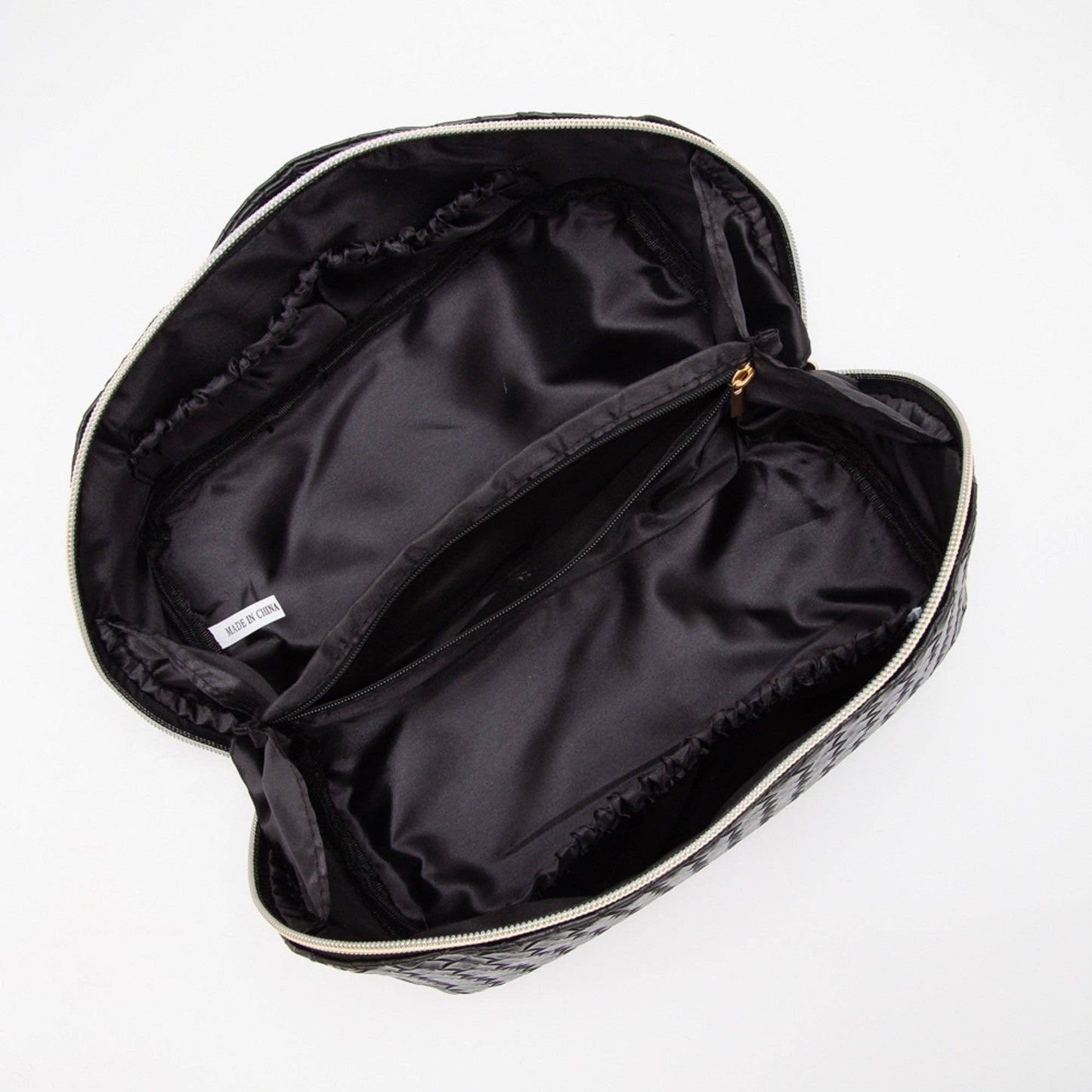 Trixie Woven Leather Makeup/Toiletry Bag Burgundy