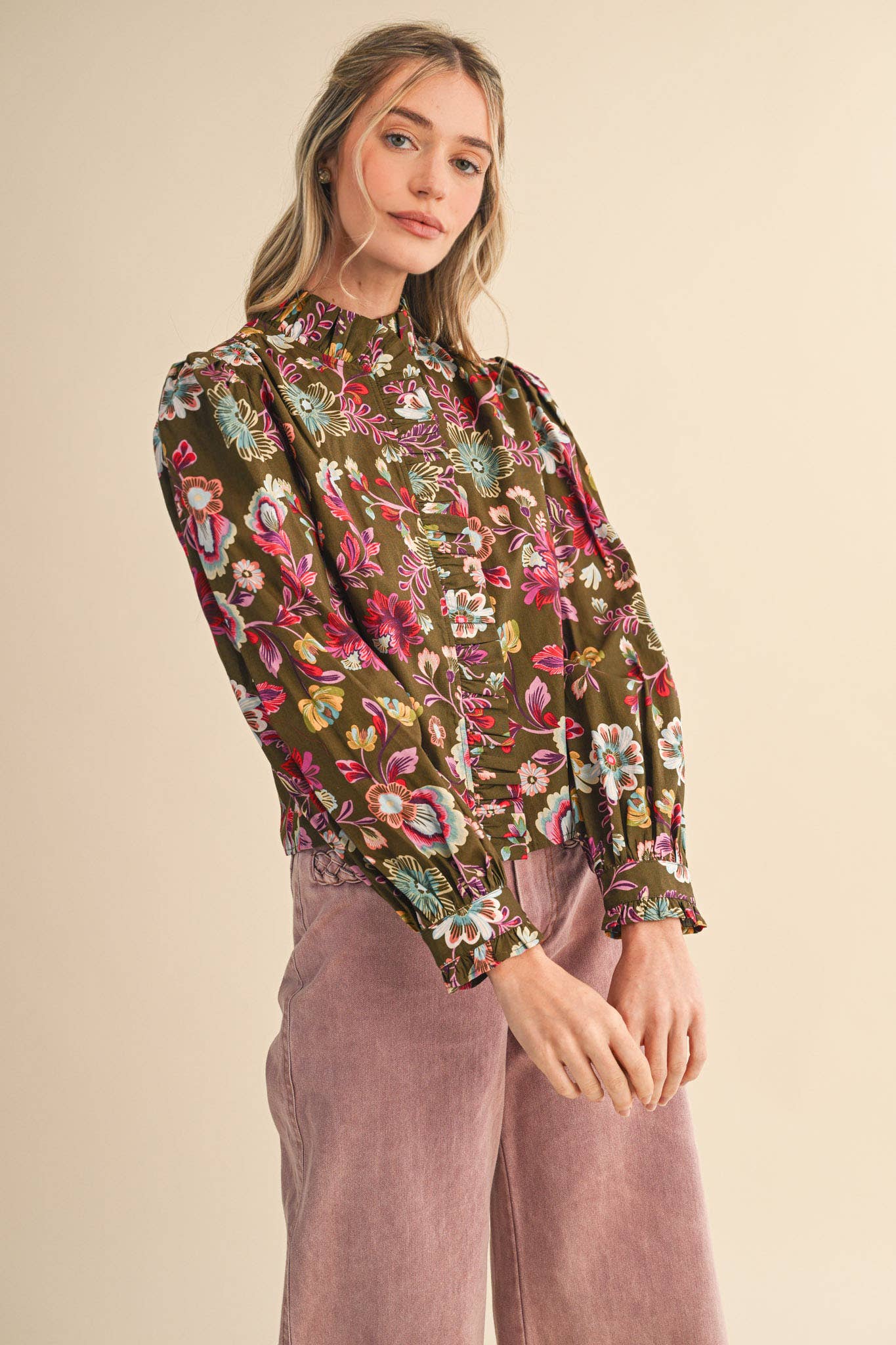The Laci Ruffle Button Down Blouse
