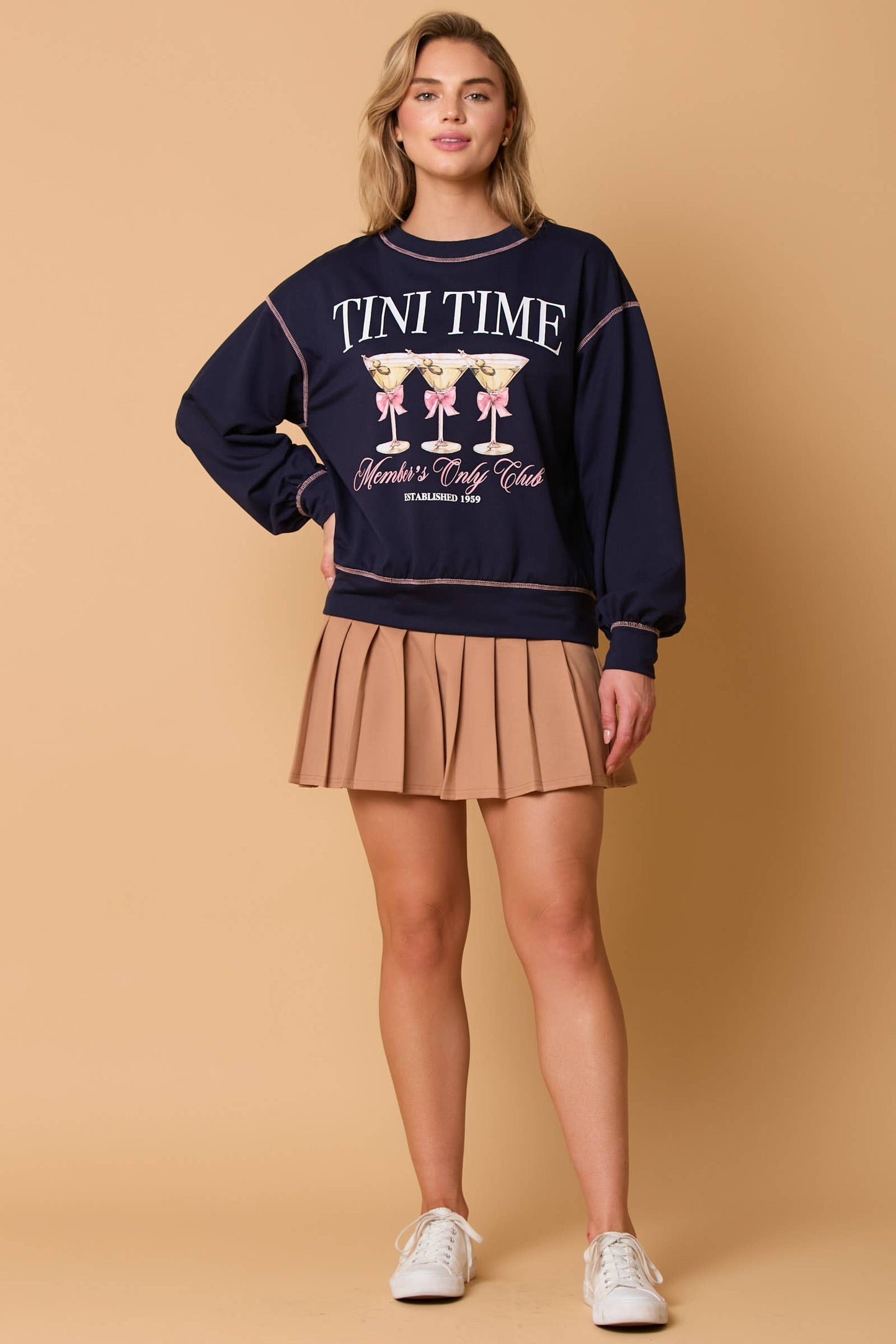 Tini Time Printed Pullover Sweatshirt