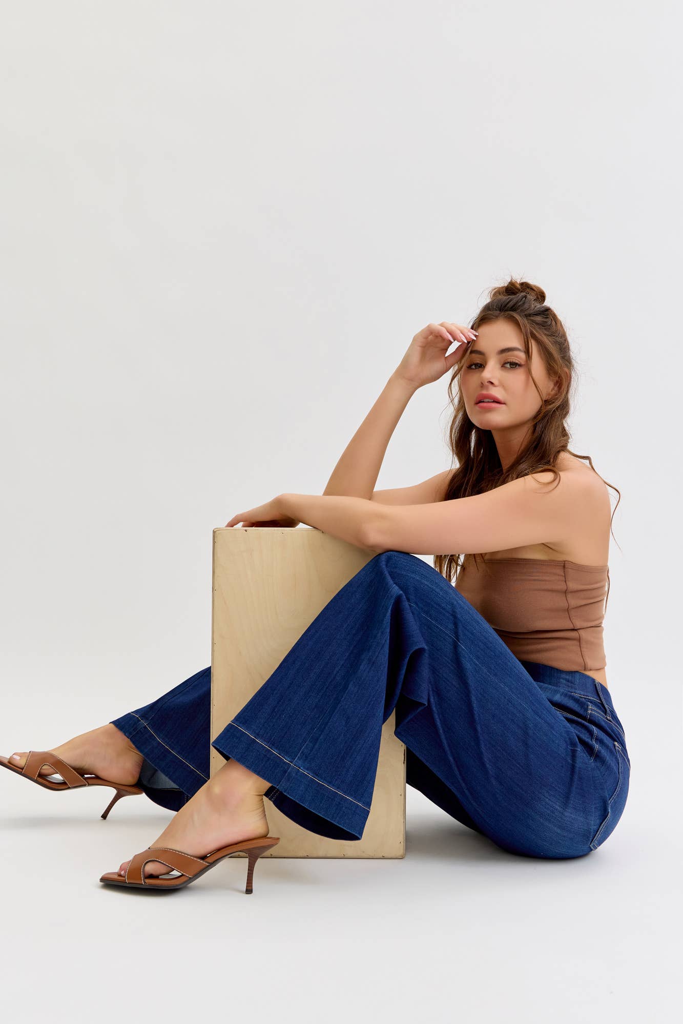 Comfort Dark High Rise Pull-On Wide Leg Jean