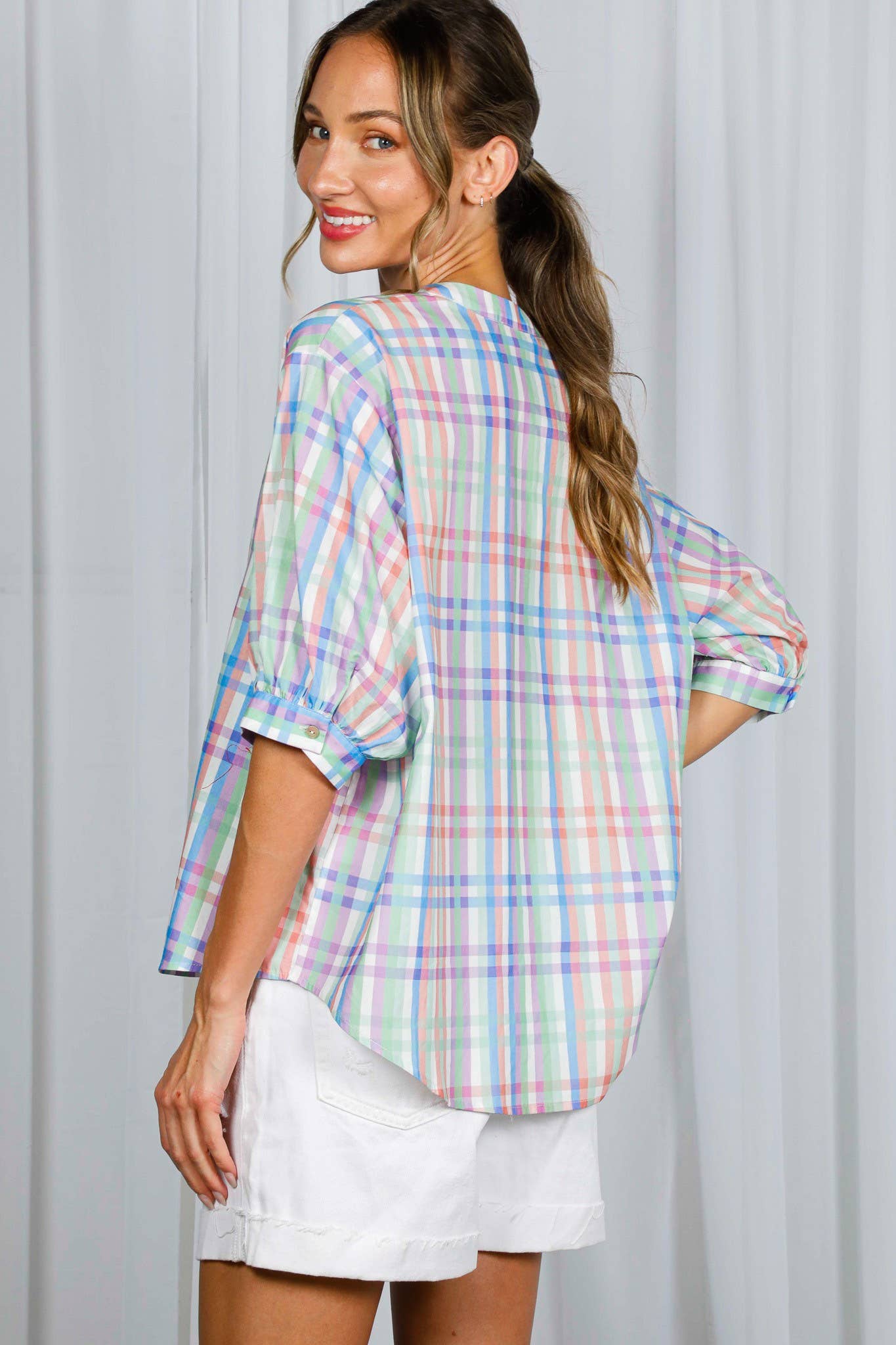 Pastel Bliss Button Down Top