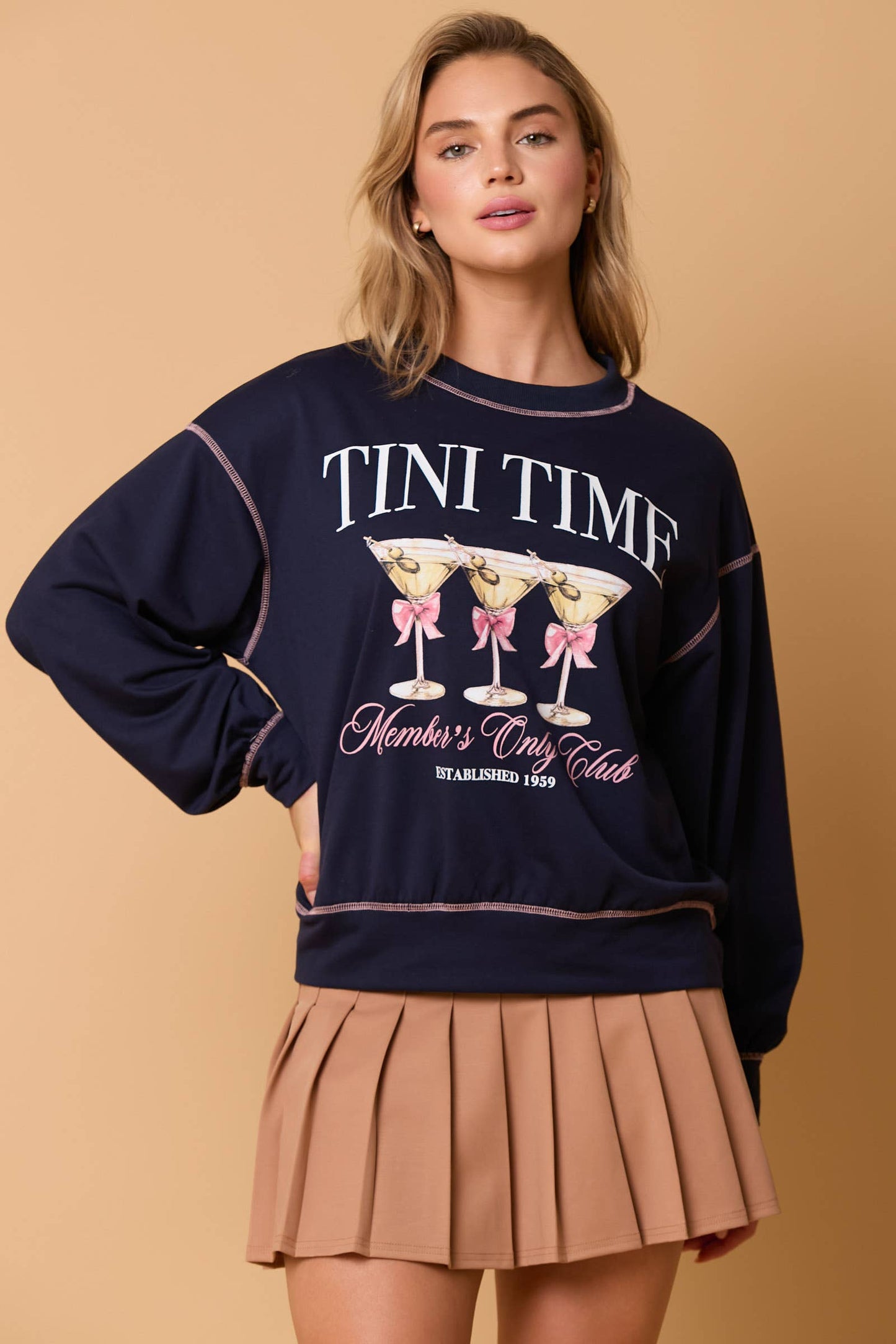 Tini Time Printed Pullover Sweatshirt
