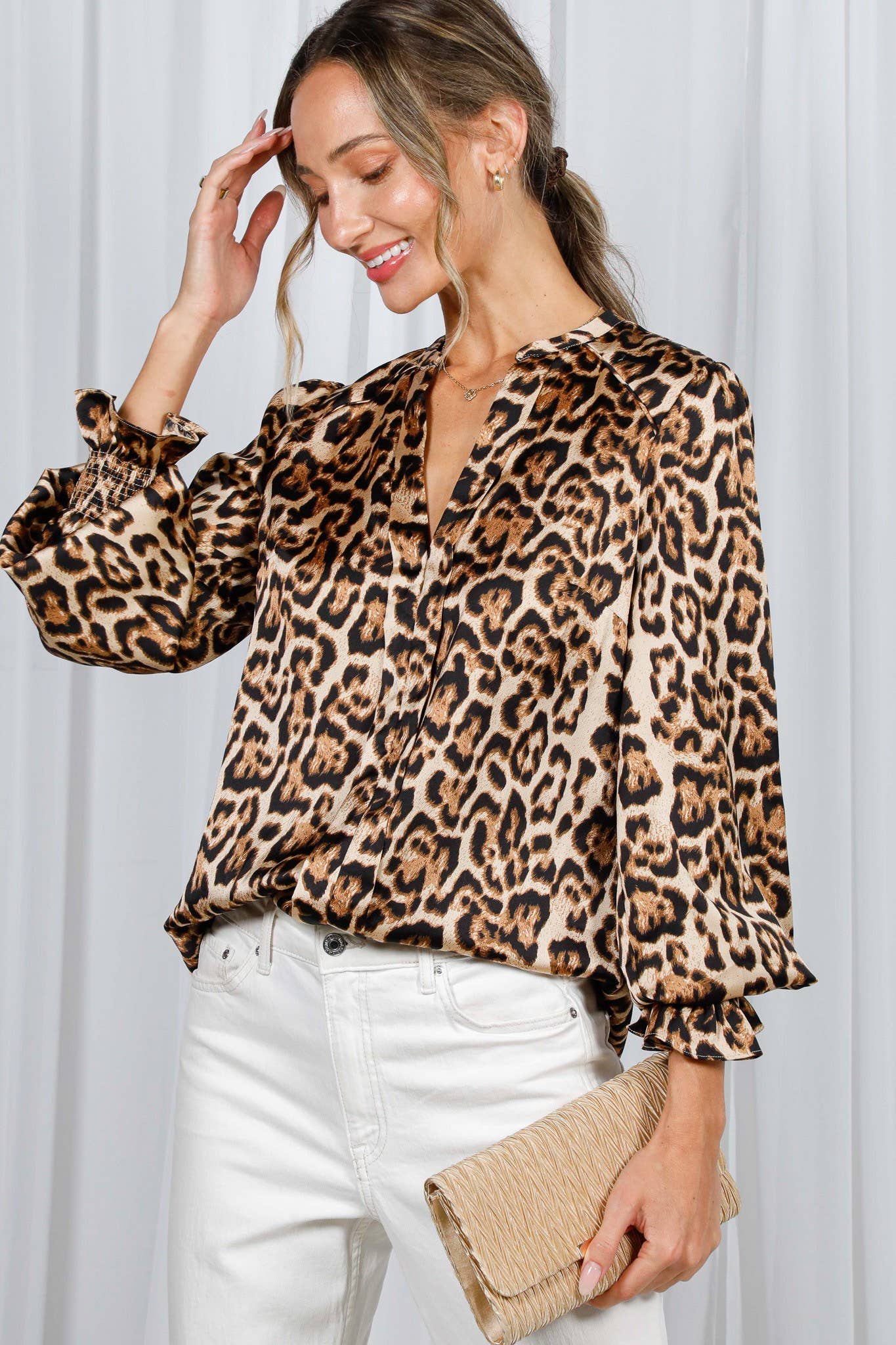 Henley Leopard Print Shirt