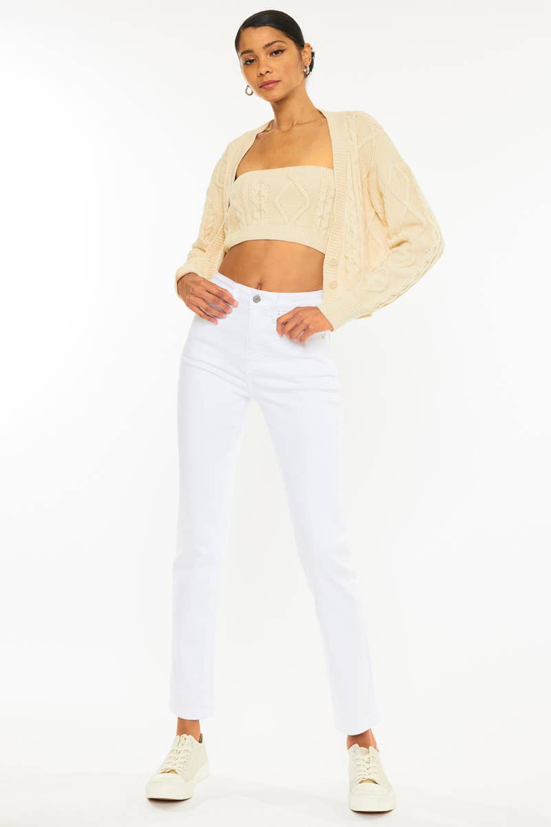 THE KARLIE HIGH RISE SLIM STRAIGHT JEANS