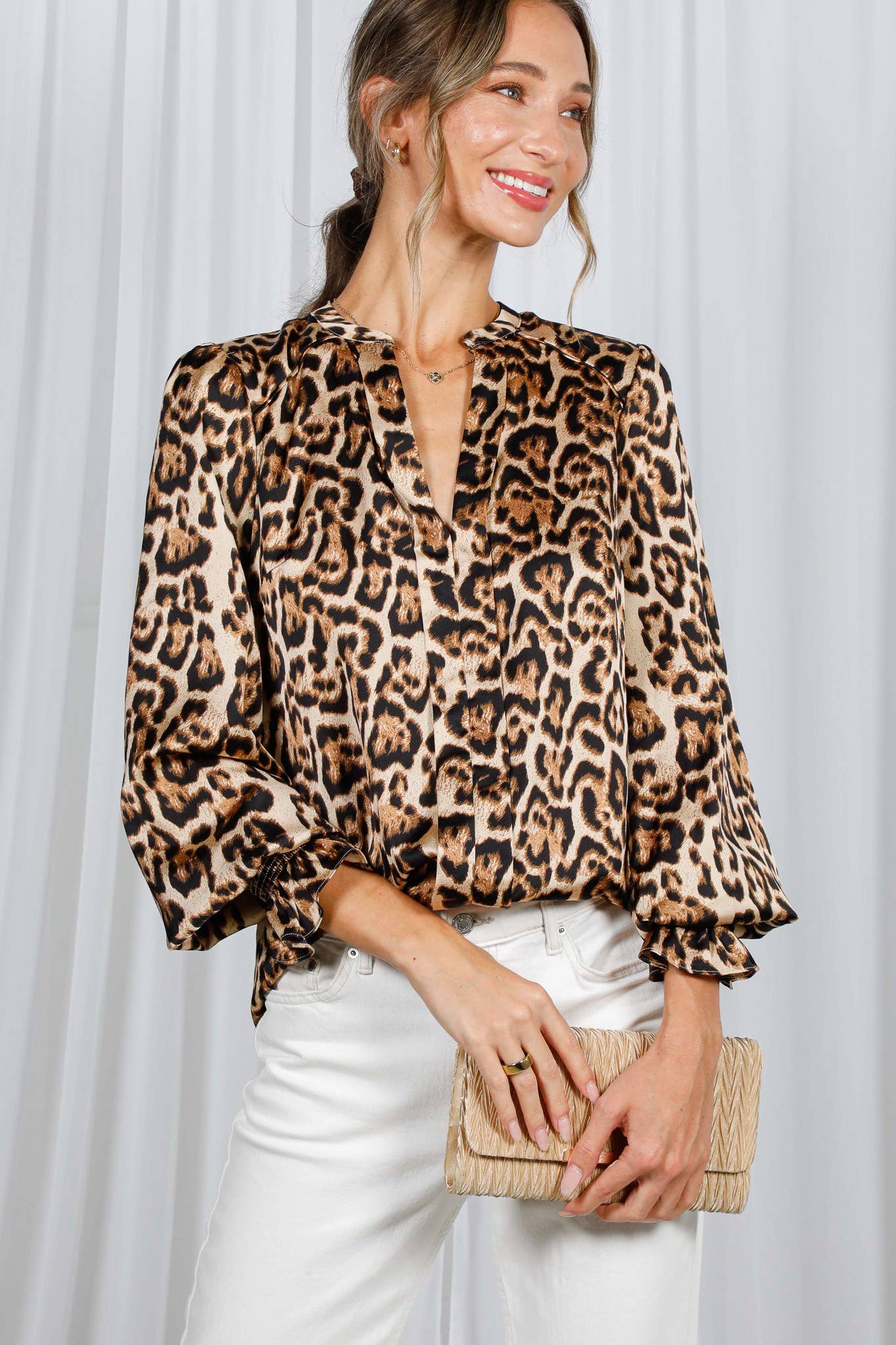 Henley Leopard Print Shirt