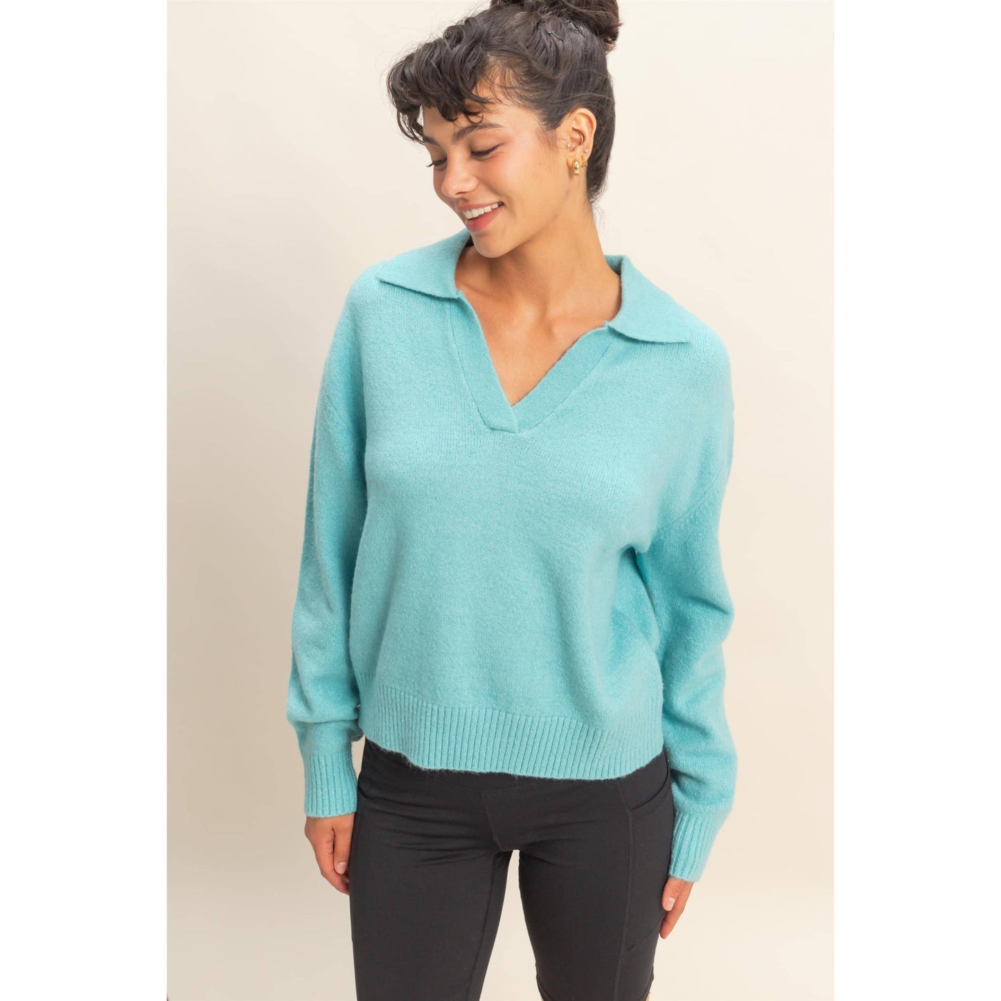 Sky Blue Collared Sweater