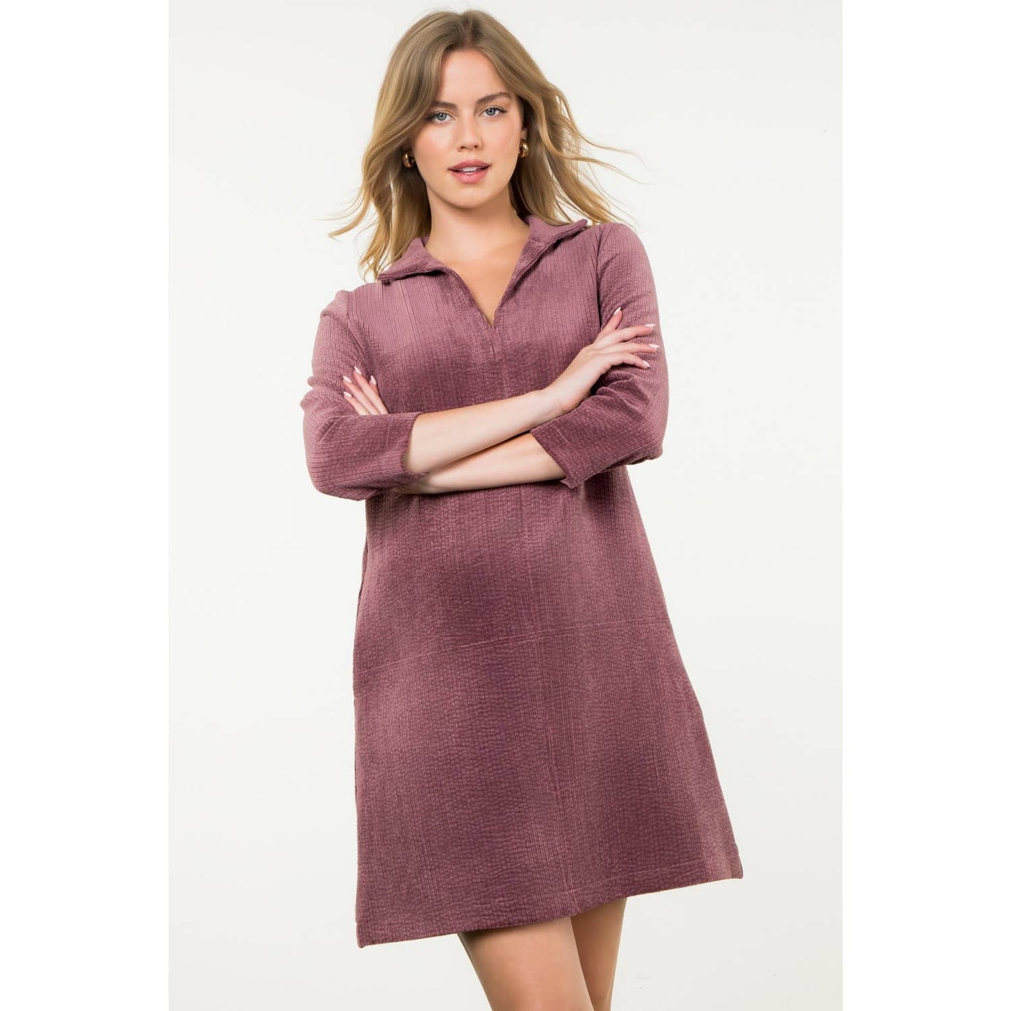 The Purple and Corduroy Midi Dress