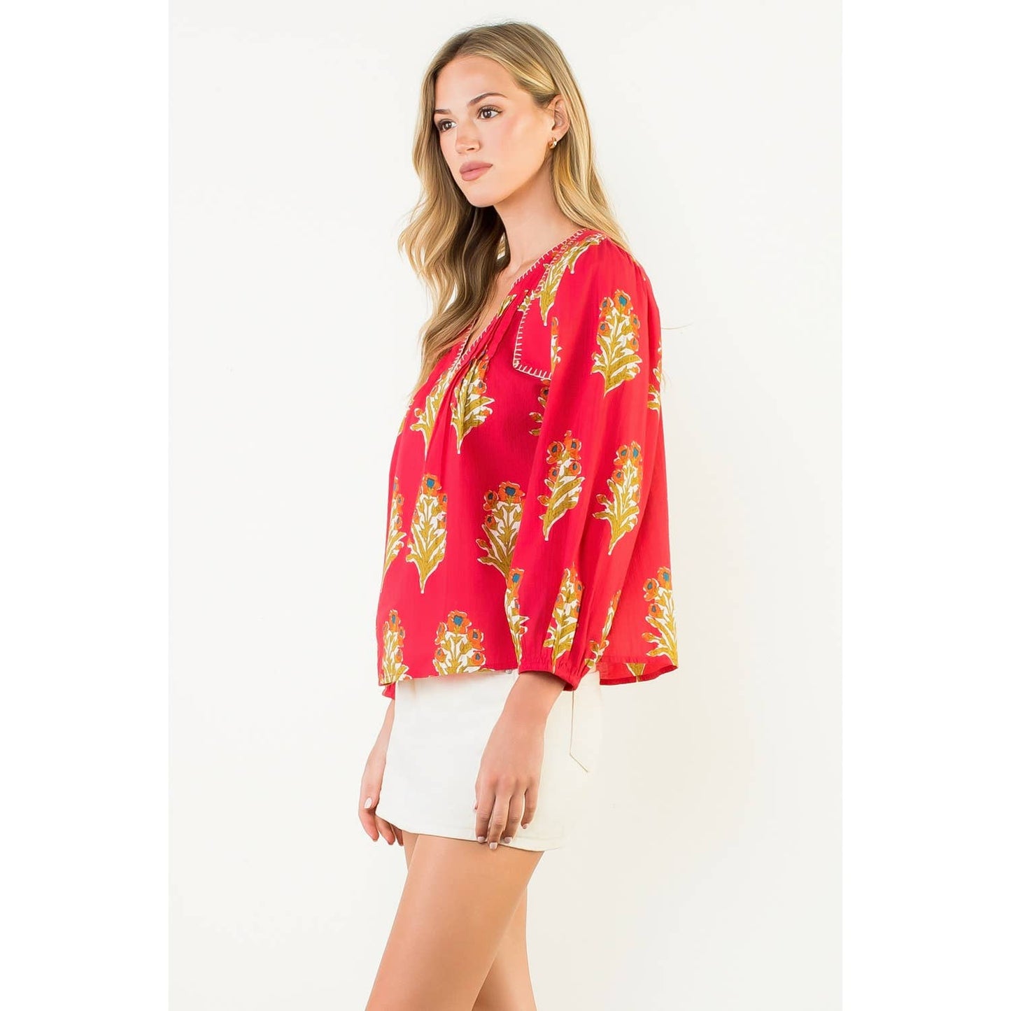 The Margo and Magenta Block Print Blouse