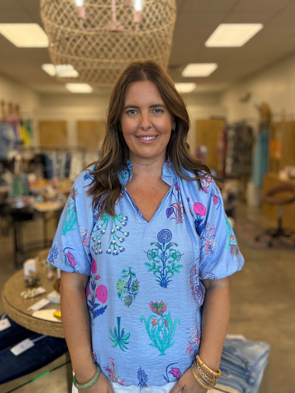 The Middleton Block Print Blouse