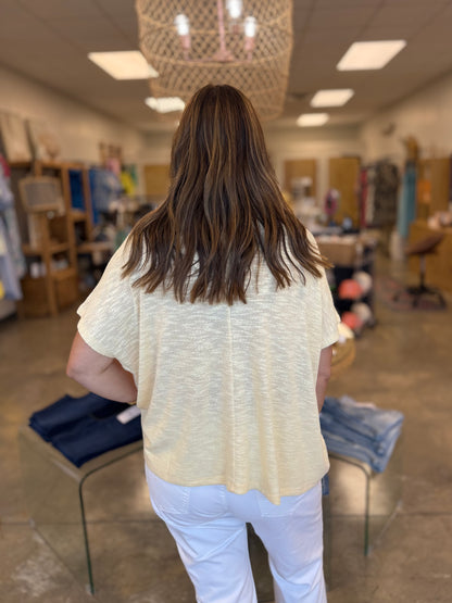 The Bomb Slub Top- Butter Yellow
