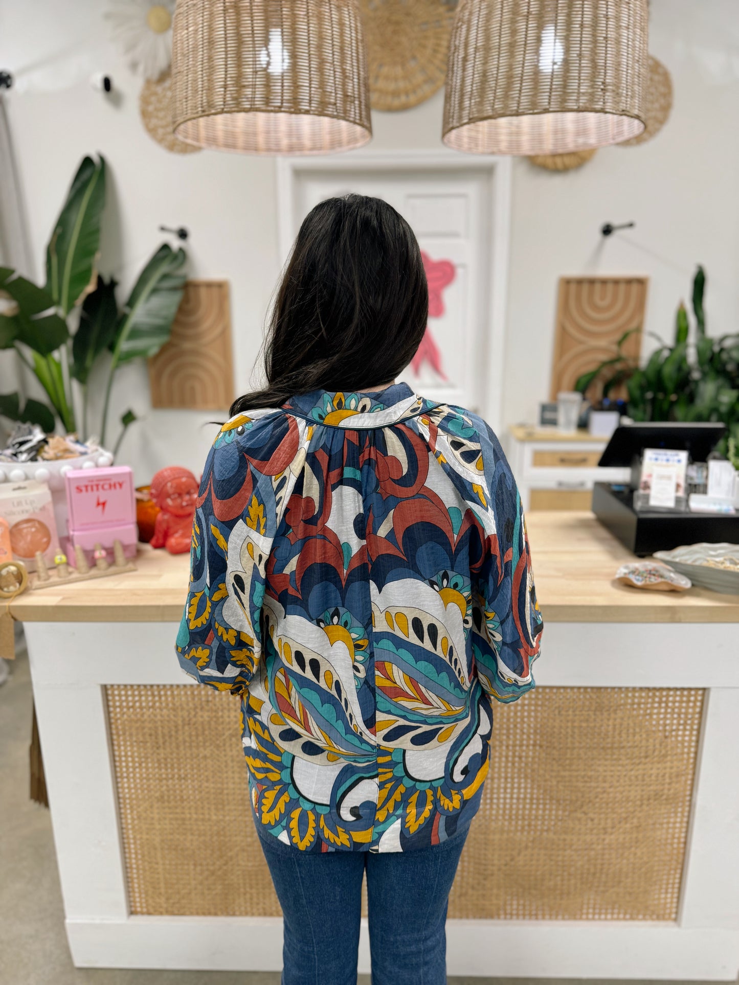 The Indigo Mix Button Down Top