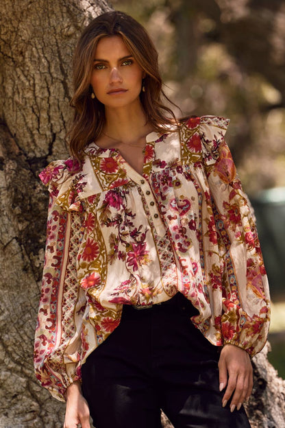 Garden Party Peasant Blouse