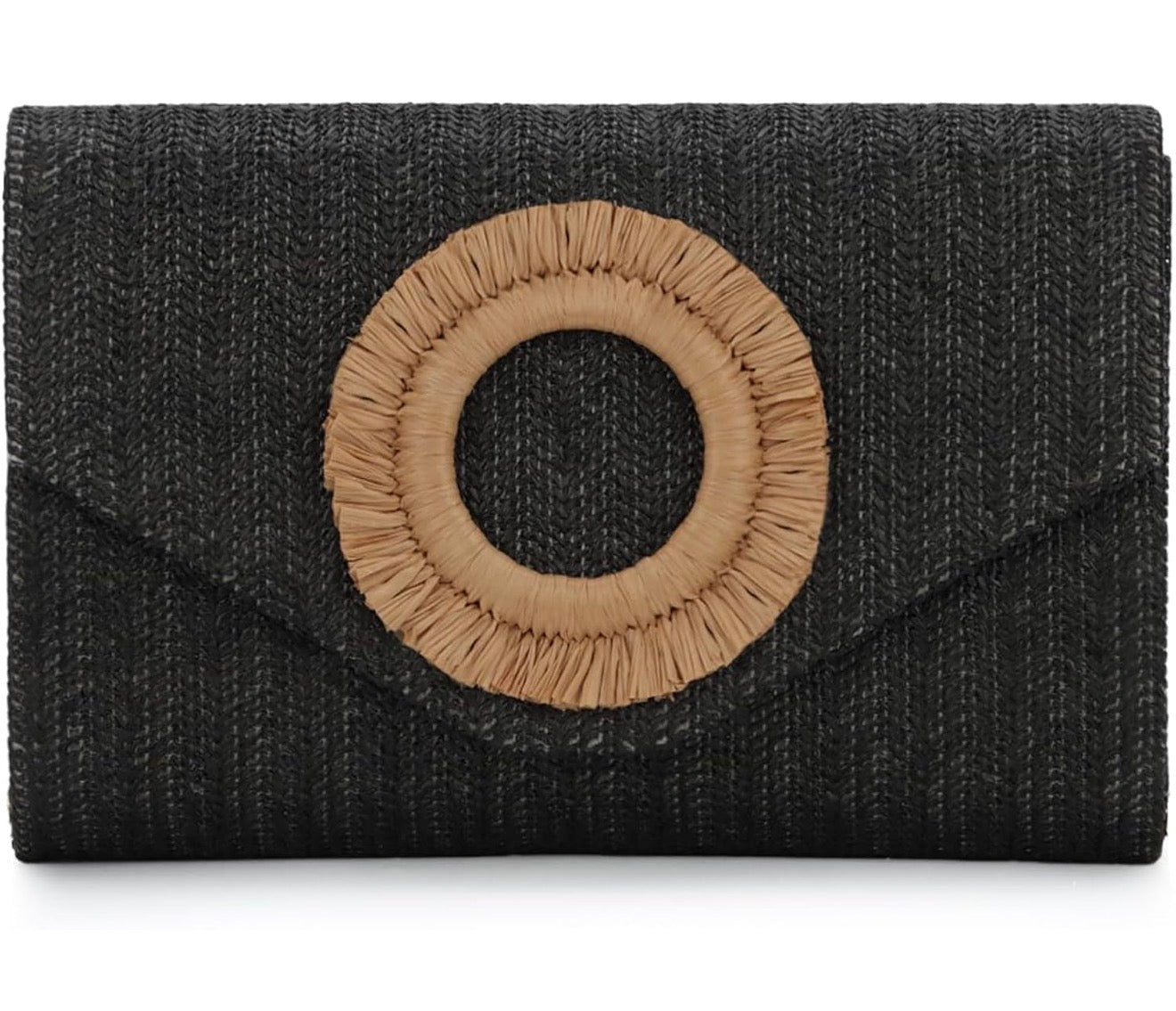 Rattan crossbody clutch Black