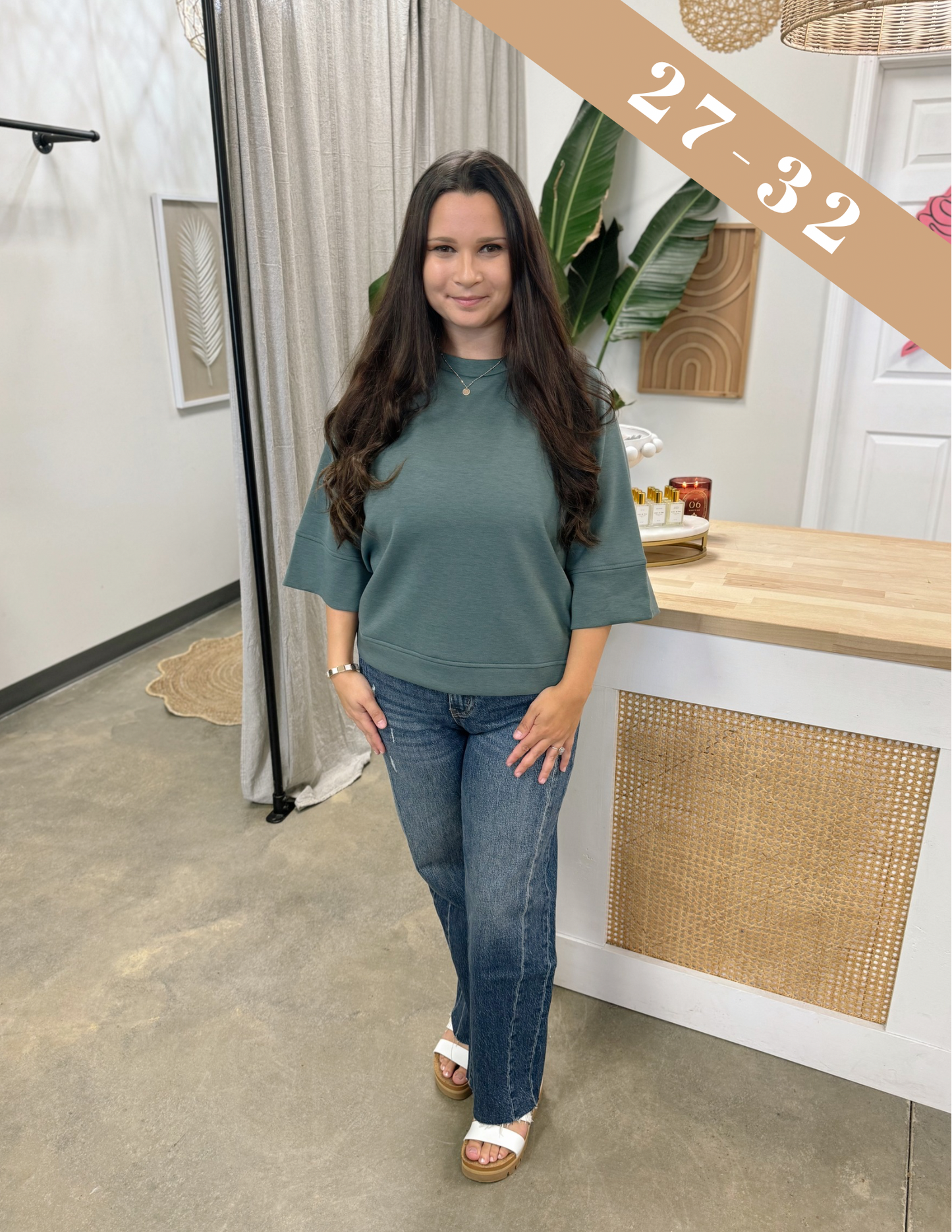 Bayeas High Rise Straight Leg Jeans