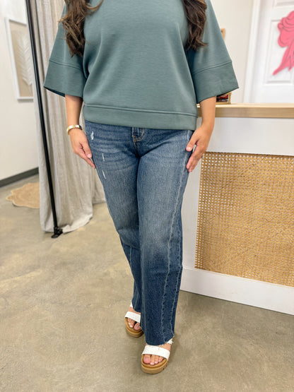 Bayeas High Rise Straight Leg Jeans