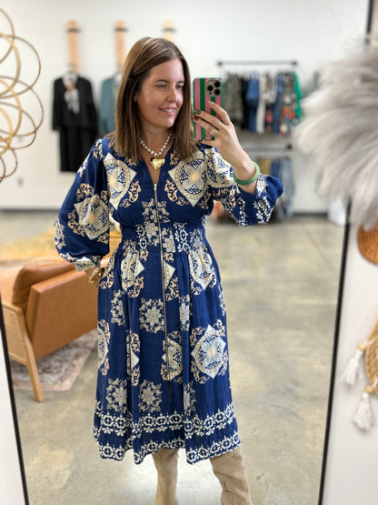 The Tiley Zipper Midi Dress