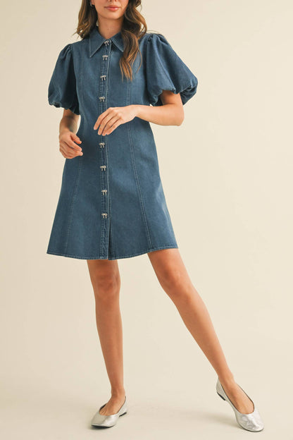 Denim and Bows Mini Dress