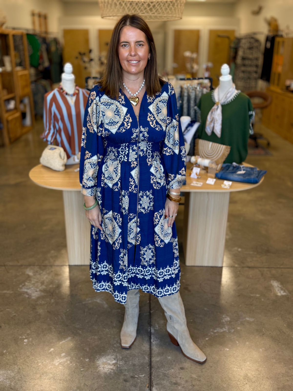 The Tiley Zipper Midi Dress