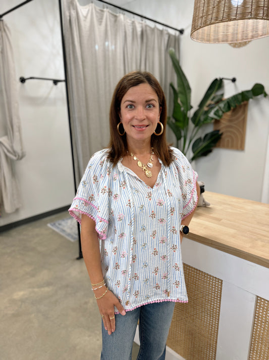Garden Party Short Sleeve Blouse