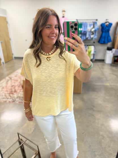 The Bomb Slub Top- Butter Yellow