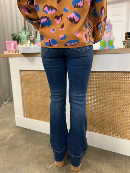 HIGH RISE TROUSER HEM BOOTCUT JEANS