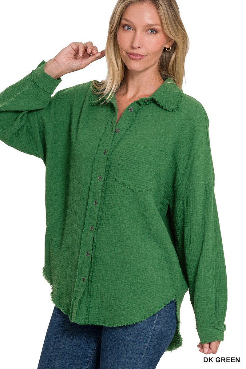 Door Buster Button Down Gauze Shirts