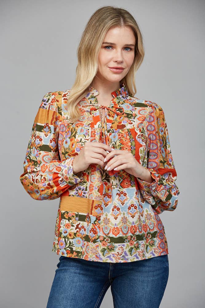 The Patchwork Ruffled Blouse