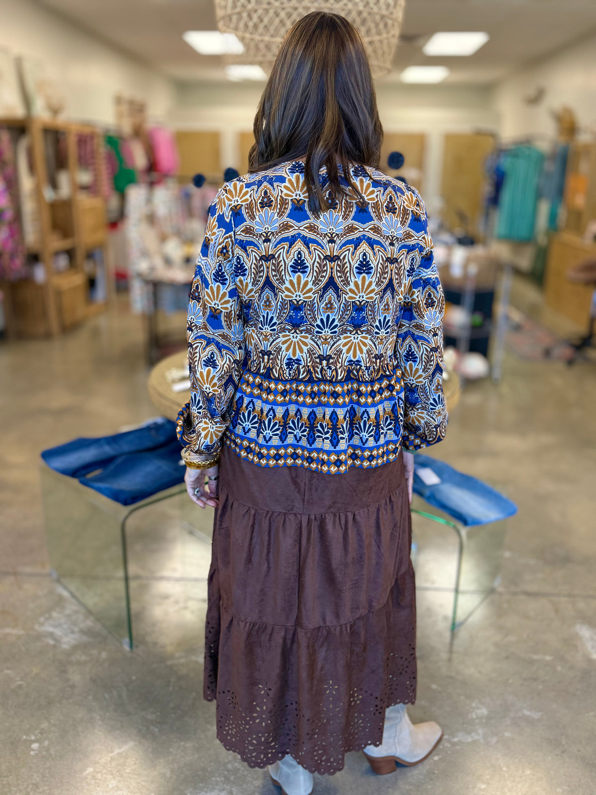 The Lainey Sued Midi Skirt-Chocolate