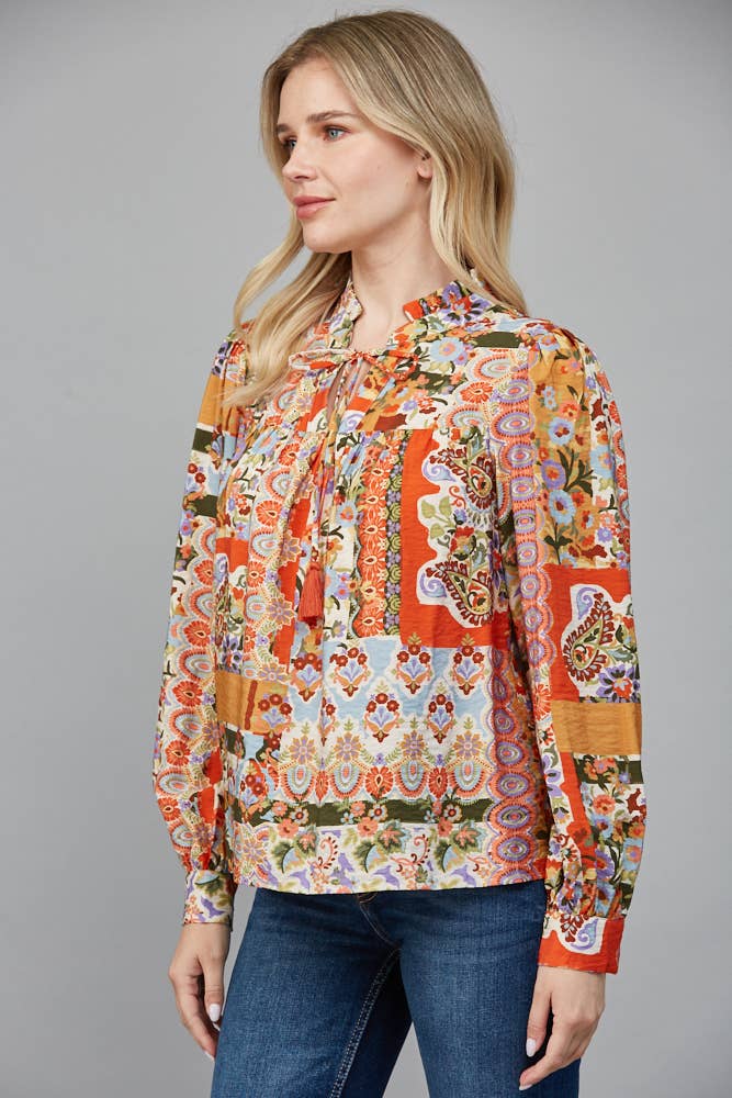 The Patchwork Ruffled Blouse