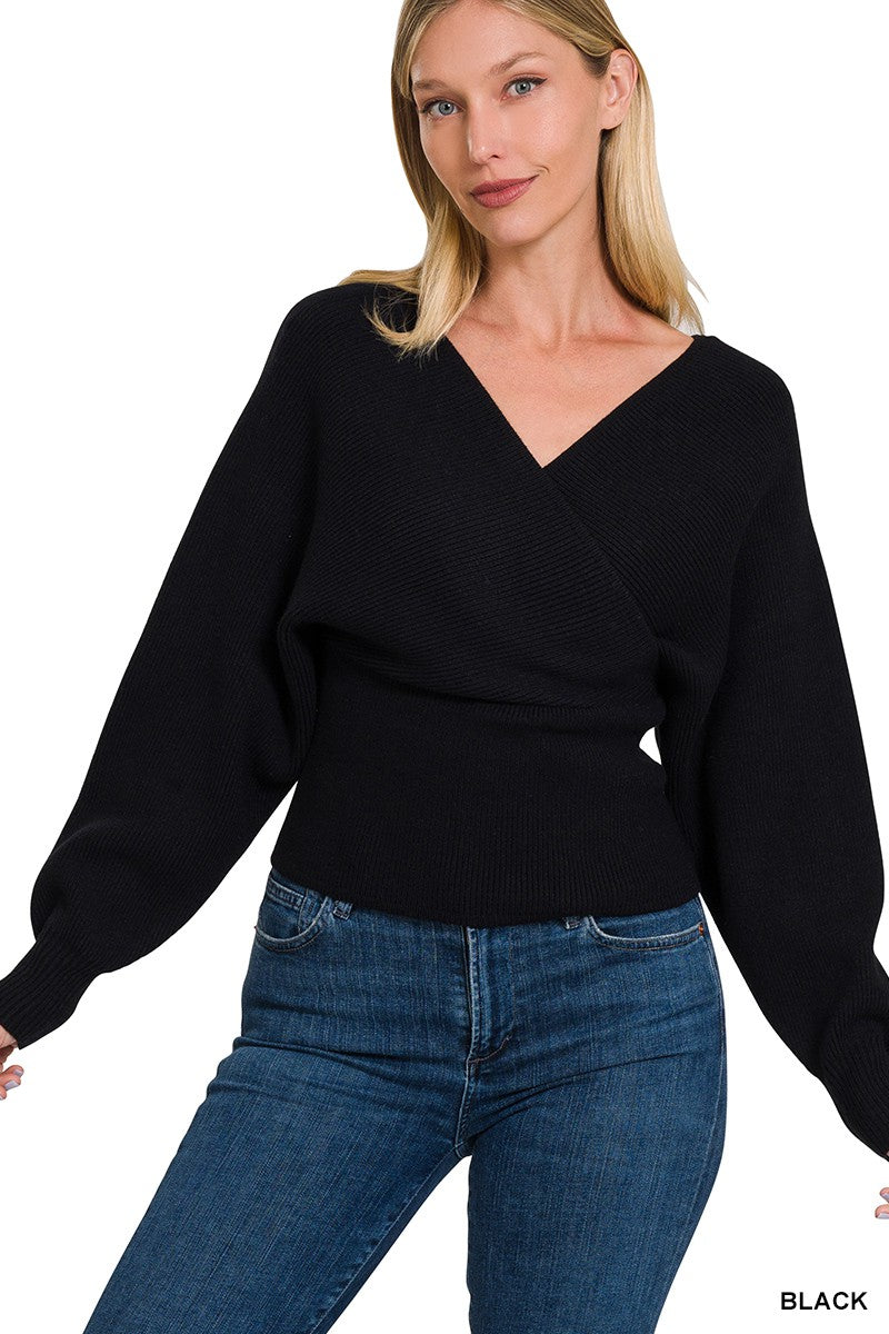 Door Buster Cross Wrap Sweater