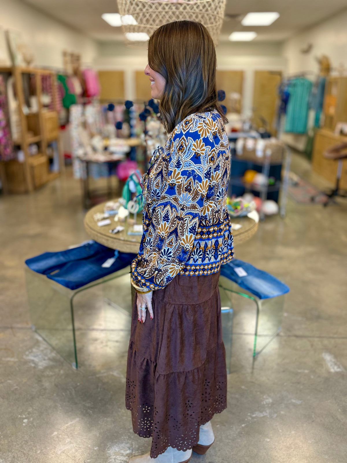 The Lainey Sued Midi Skirt-Chocolate