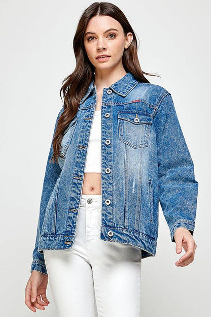 Distressed  Denim Jacket