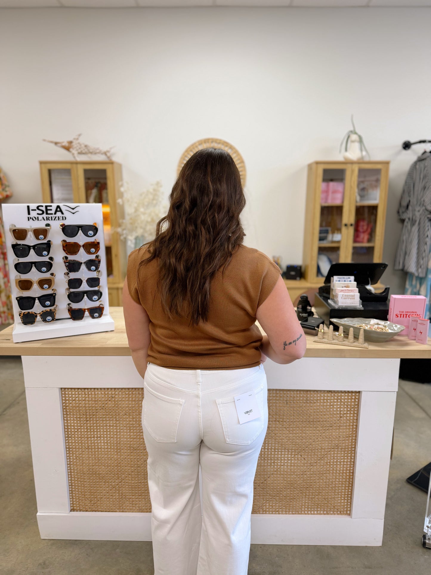 Vervet High Rise Wide Leg White Jean