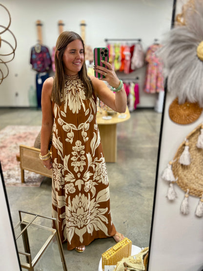 The Autumn Halter Maxi Dress