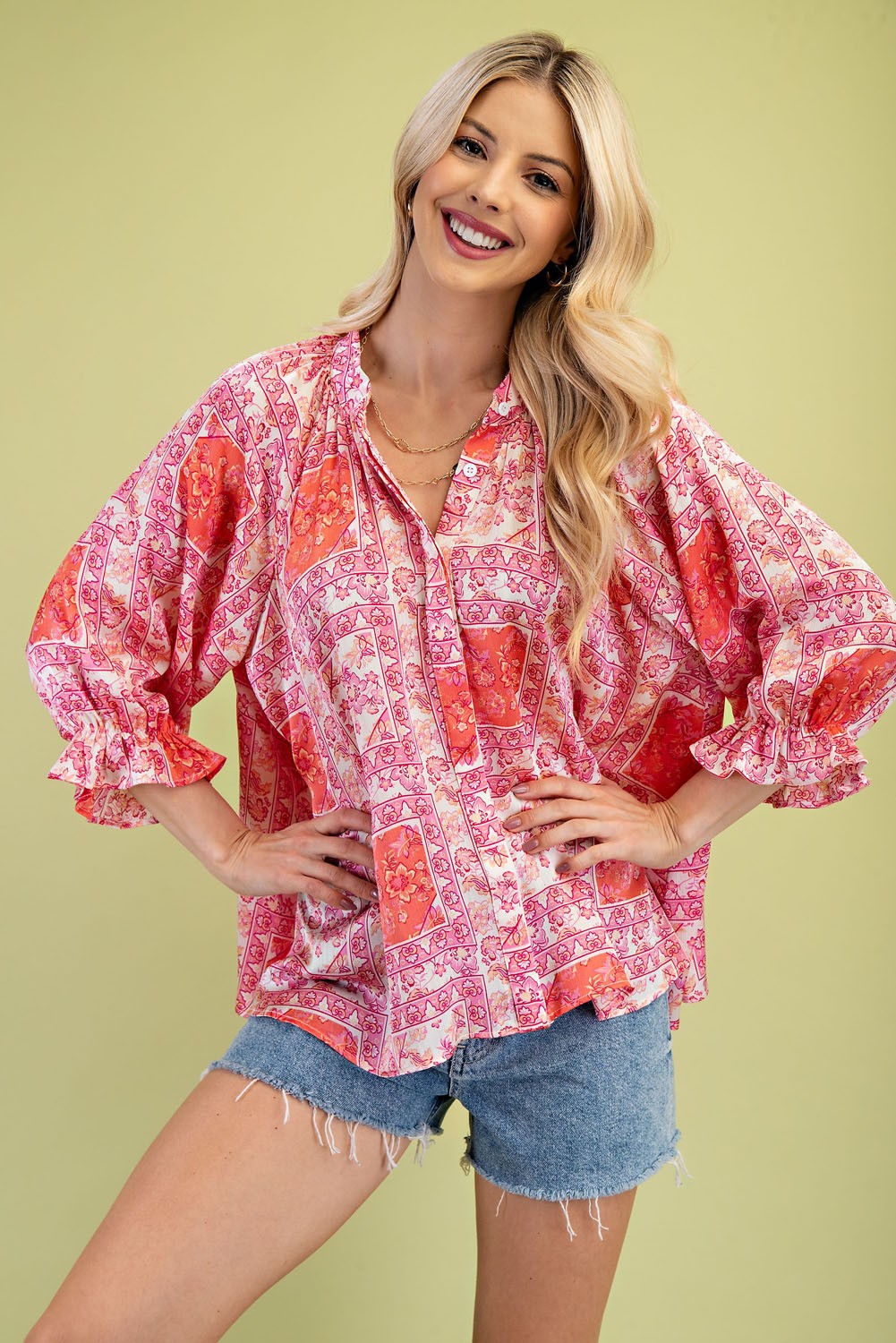 Paisley & Pink Top