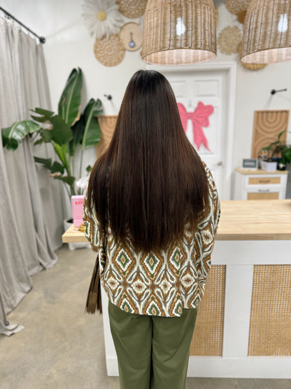 The Monica Blouse Crimson & Mocha