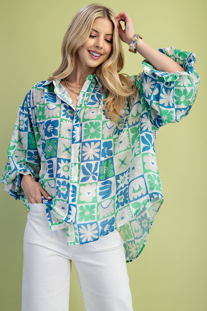 The Coastal Retro Tile Shirt