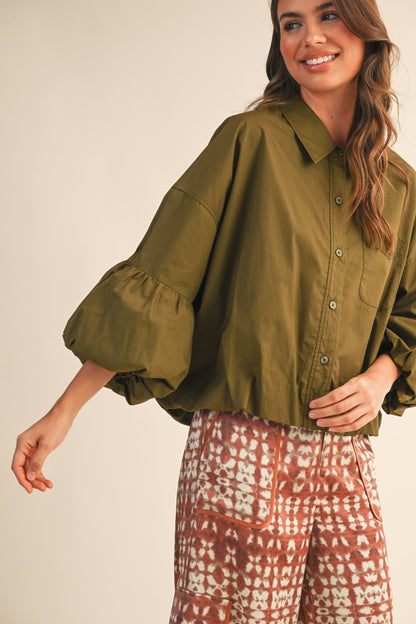 The Barker Button Down in Olive